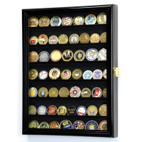 Navy Air Force Challenge Coin Display Case Holder Wall Rack - Lockable 98% UV   302333854834